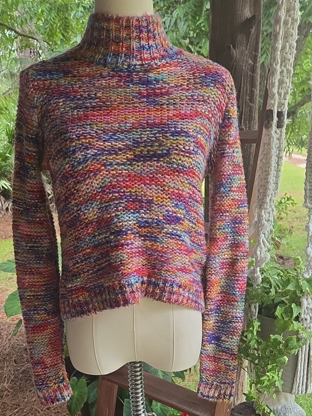 Loft Outlet Multi-color Mock Neck Sweater Size Extra Small